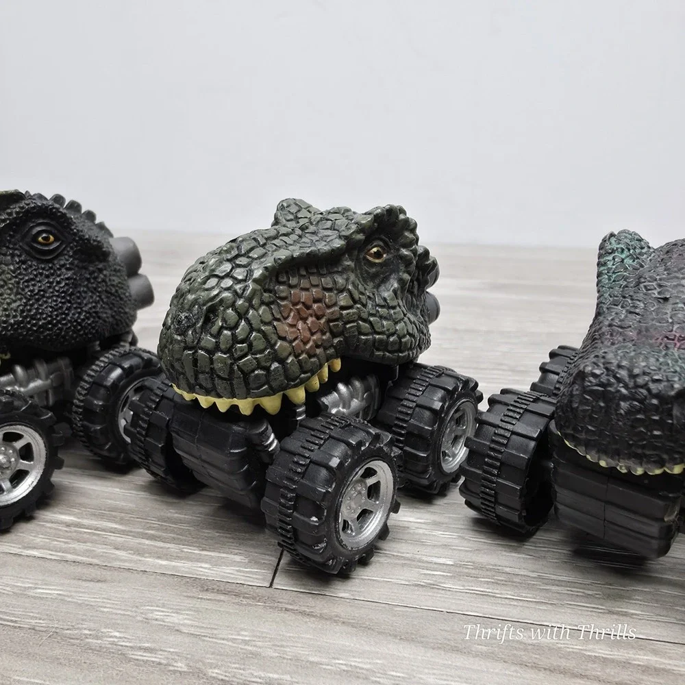 Dinosaur‎ Monster Trucks Pull Back Trucks -  Lot Of 4 - Tested